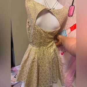 Lauren Conrad glitter gold sleeveless mini dress